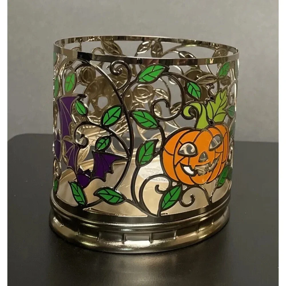 Bath & Body Works Enchanted Skull And Roses 3‎ Wick Candle Holder Halloween 2023